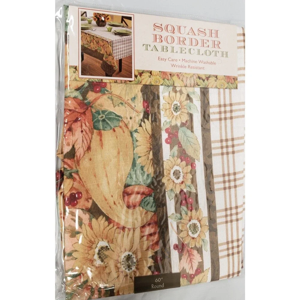 Printed Linen Tablecloth 60